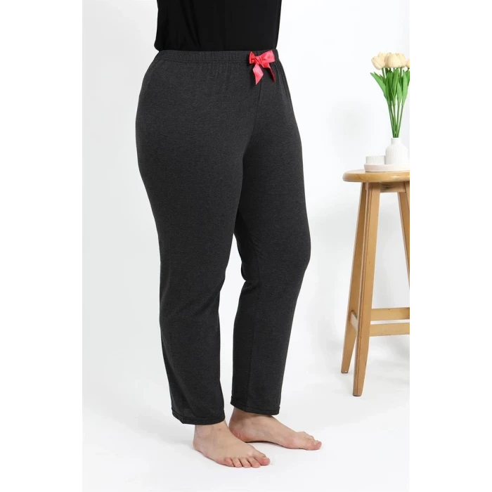 Giyim Kadın Pamuklu Büyük Beden Alt Pijama Antrasit