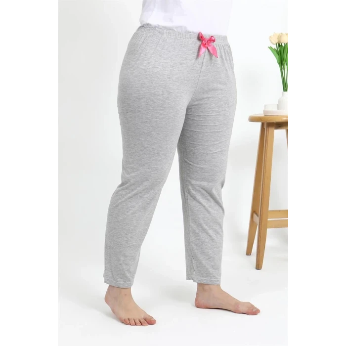 Giyim Kadın Pamuklu Büyük Beden Alt Pijama Gri