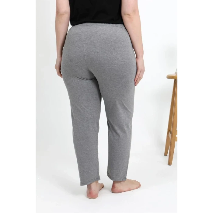 Giyim Kadın Pamuklu Büyük Beden Alt Pijama Gri