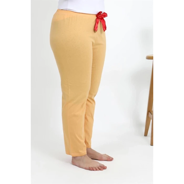 Giyim Kadın Pamuklu Büyük Beden Alt Pijama Sarı