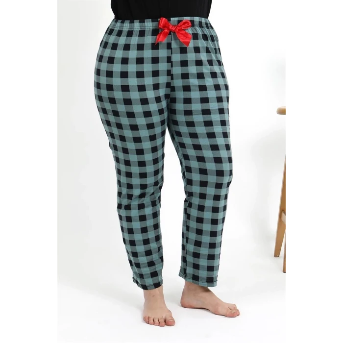 Giyim Kadın Pamuklu Büyük Beden Alt Pijama Turkuaz
