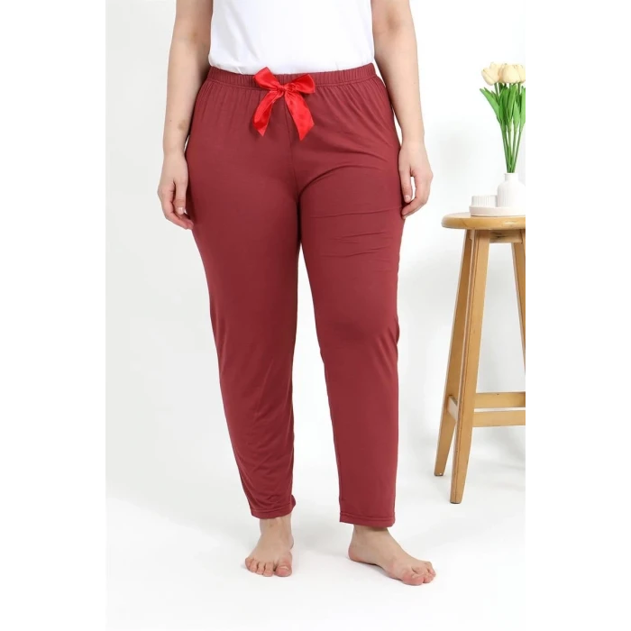 Giyim Kadın Pamuklu Büyük Beden Alt Pijama Yavruağzı