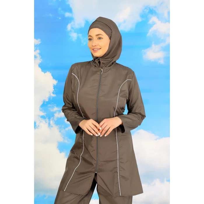 Giyim Kadın Tam Tesettür Füme Mayo