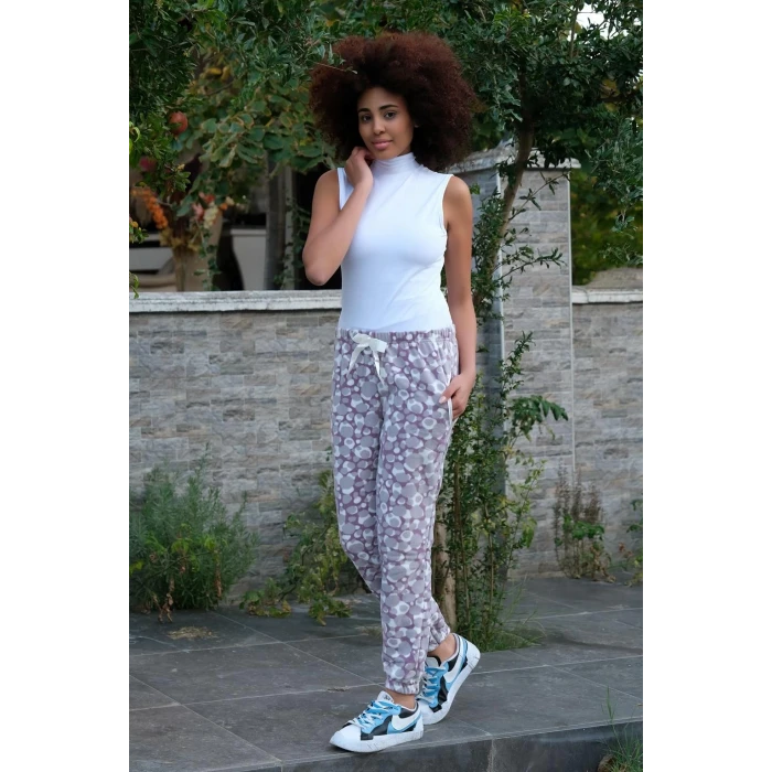 Giyim Kadın Welsoft Polar Tek Alt Pijama Mor