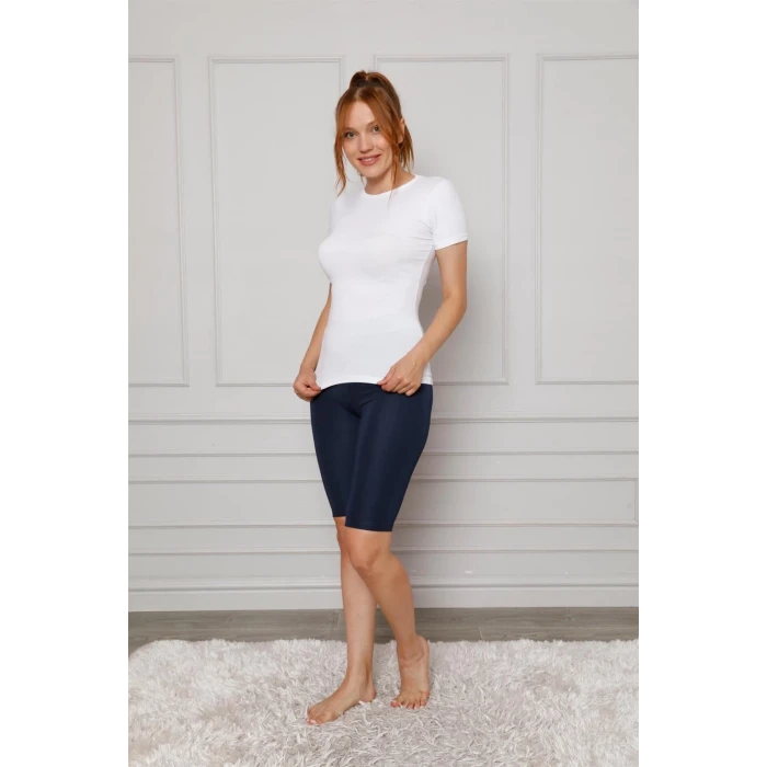 Giyim Microfiber Diz Üstü Tayt Lacivert