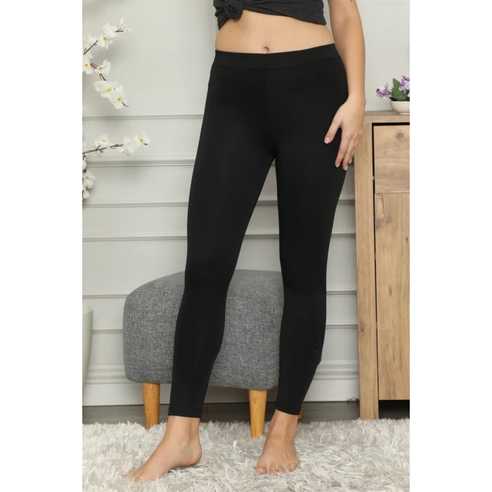 Giyim Mikro Jardonlu Kalın Siyah Tayt Siyah