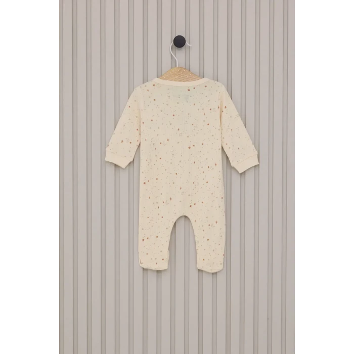 Kız Bebek Patikli Tulum  Krem