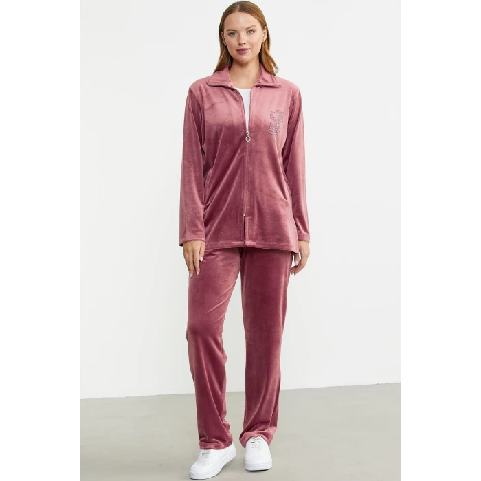 Sementa 76387 Fermuarlı Kadife Tunik Eşofman Takım