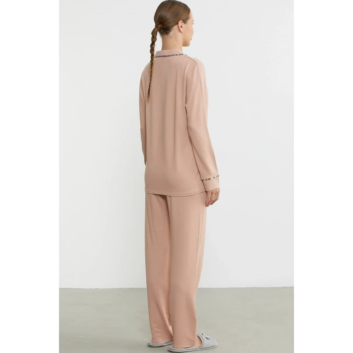 Sementa 76444 Düz Renk Gömlek Model Pijama Takım