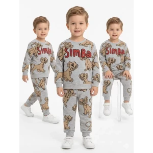2-5 Yaş Aslan Baskılı Penye Çocuk Takımı