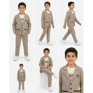 2-9 Yaş Jagger Kumaş 3 Parça Çocuk Takımı