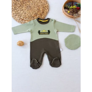 3-6 9-12 12-18 Ay Özel Kuvvetler Nakışlı Bere Şapkalı Kız Erkek Bebek Tulumu Yeşil