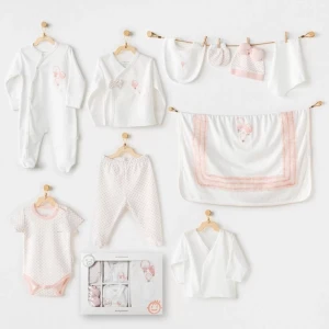 Andywawa Ac25551 Newborn Set Pınk Baloons 10lu Hastane Çıkışı Ekru