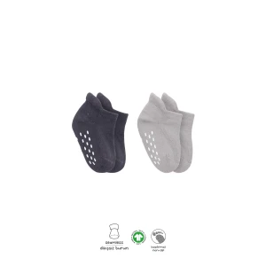 Bistyle 2li Altı Havlu Sneakers Kaymaz Çorap 20501 Gri-antrasit