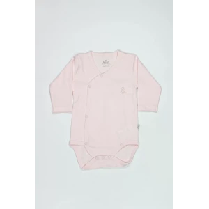 Bistyle Organik Natural Basic Style Kruvaze Uzun Kol Body Bs17102 Pembe