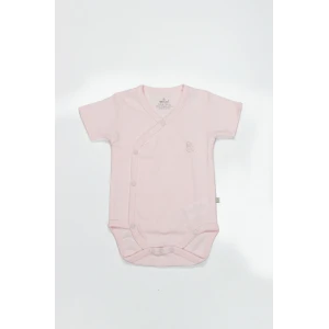 Bistyle Organik Natural Basic Style Kruvaze Yarım Kol Body Bs17101 Pembe