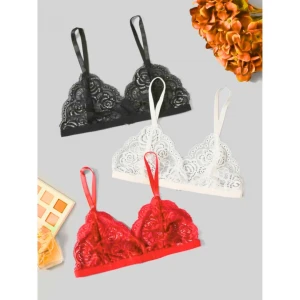 Büyük Beden Fantezi 3lü Seksi Dantel Sütyen Seti