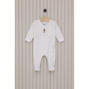 Erkek Bebek Patikli Tulum  Krem