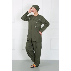 Giyim Büyük Beden Tesettür Büyük Mayo Haki