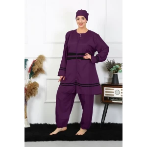 Giyim Büyük Beden Tesettür Mayo Mor