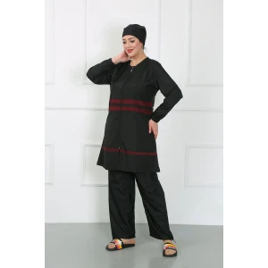 Giyim Büyük Beden Tesettür Mayo Siyah