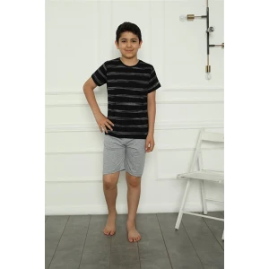 Giyim Erkek Çocuk Penye Şortlu Pijama Takım Siyah