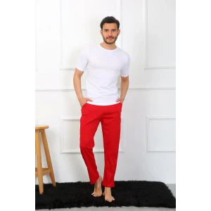 Giyim Erkek Pamuk Kırmızı Tek Alt Pijama