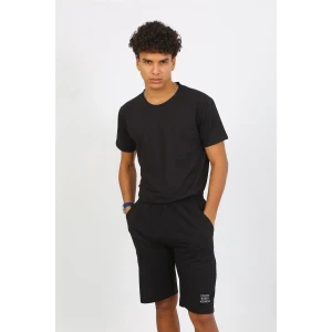 Giyim Erkek Pamuk Lakost Alt Üst Kaprili Pijama Takım Siyah