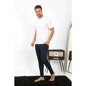 Giyim Erkek Pamuk Tek Alt Pijama Lacivert