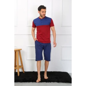 Giyim Erkek Penye 3lü Parlamentmavi Parçalı Pijama Takımı