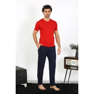 Giyim Erkek Penye Kırmızı 3lü Pijama Takımı