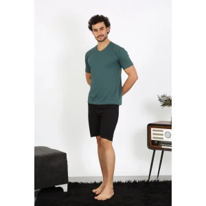Giyim Erkek Penye Petrol Rengi 3lü Pijama Takımı