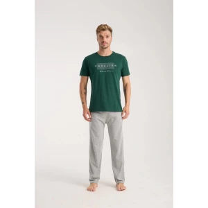 Giyim Erkek Yeşil Kısa Kol Pijama Takımı