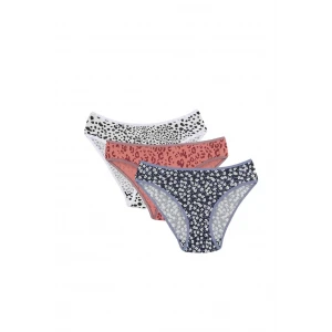 Giyim Kadın 3lü Külot Lacivert - Gri - Somon