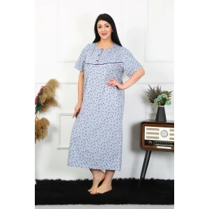 Giyim Kadın Büyük Beden Kısa Kol İndigo Anne Gecelik