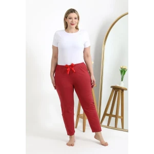 Giyim Kadın Büyük Beden Mercan Pamuklu Rahat Kalıp Ev Giyim Pijama Altı