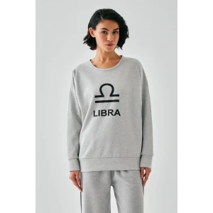 Giyim Kadın Gri Terazi Burcu Oversize 2 İplik Eşofman Ev Giyim Takımı