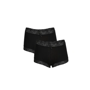 Giyim Kadın Pamuklu 2li Boxer Siyah