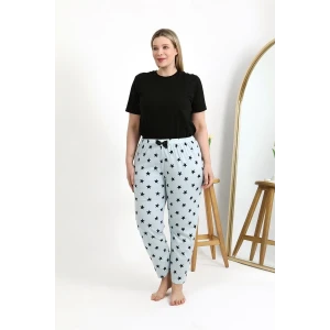 Giyim Kadın Pamuklu Büyük Beden Alt Pijama Buz Mavisi