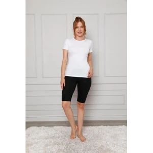 Giyim Penye Likralı Diz Üstü Tayt Siyah