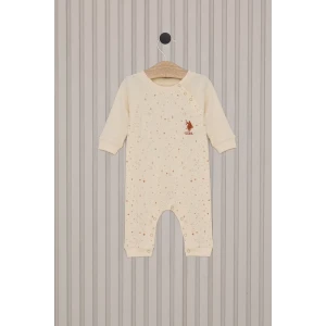 Kız Bebek Uzun Kol Patiksiz Tulum  Krem