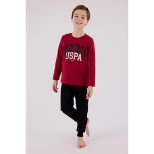U.s. Polo Assn Uzun Kol Pijama Takım Us2203-4 Bordo