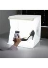 20 x 20 CM Profesyonel Stüdyo Led Işıklı Çift Sıra Ürün Fotoğraf Çekim Çadırı