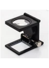 28x28 Mm Katlanır Sayaçlı Metal Lüp 2 LED Işıklı Büyüteç Tekstil TH-9005A