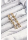 316L Çelik Altın Renk Sallantılı Tiffany Model Küpe - TJ-BKP9498