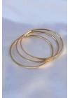 316L Çelik Gold Renk  Ajda Model Kadın 60 mm Bilezik - TJ-BB5360