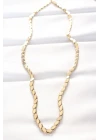 316L Çelik Gold Renk Arpa Tasarımlı Kolye - TJ-BKO8531
