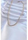 316L Çelik Gold Renk Burgu Model 45 cm Kadın Kolye - TJ-BKO7586