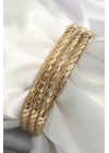 316L Çelik Gold Renk Burma Ajda Model Kadın Bileklik - TJ-BB6483
