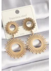 316L Çelik Gold Renk Güneş Model Kadın Küpe - TJ-BKP9712